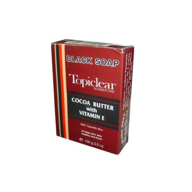 Topiclear Black Soap with Cocoa Butter & Vitamin E – 3.5 oz - ANNS BEAUTY SUPPLY